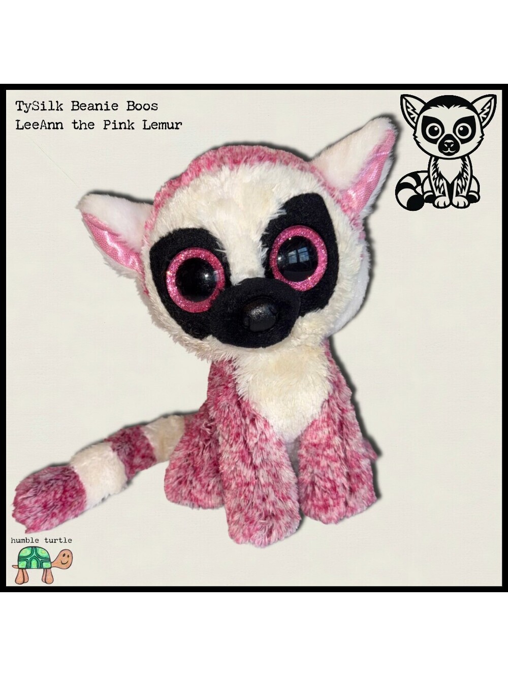 TySilk Beanie Boos LeeAnn the Pink Lemur Plush | EUC
